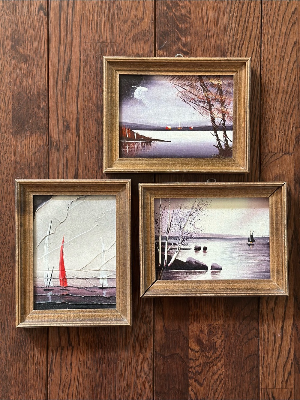 Set of 3 Framed Nautical Canvas Paintings - Gallery Wall